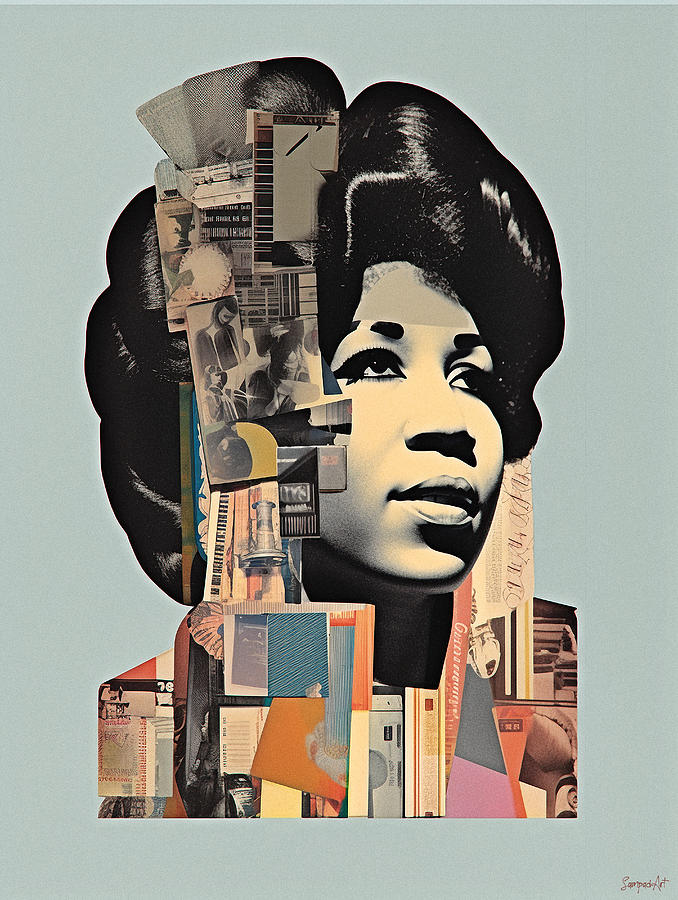 Aretha Franklin Retro Collage - Print Digital Art by SampadArt Gallery ...