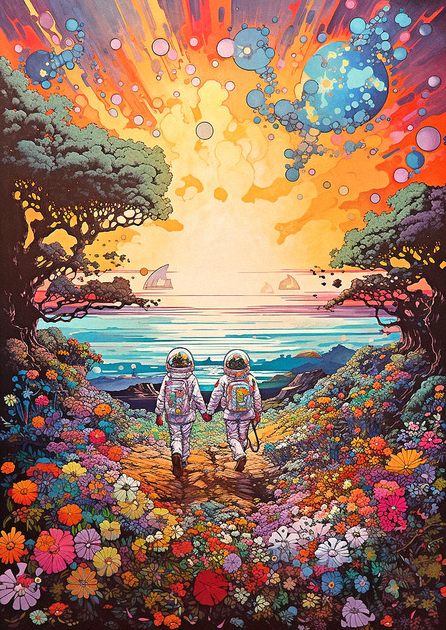 Astronaut Lovers - Print - Limited Editions Digital Art by SampadArt ...