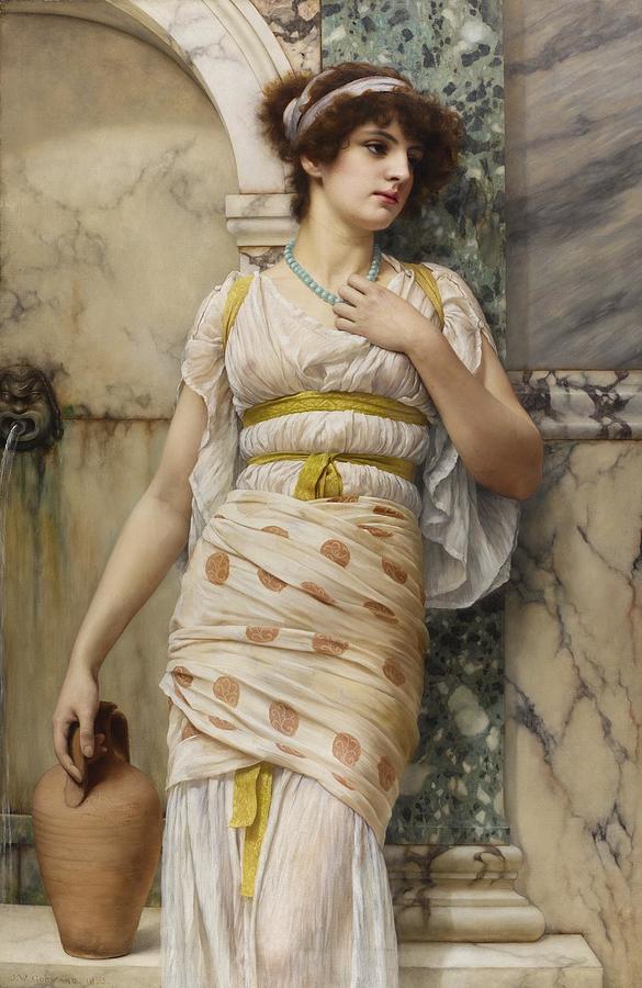 At The Fountain #5 Painting by John William Godward