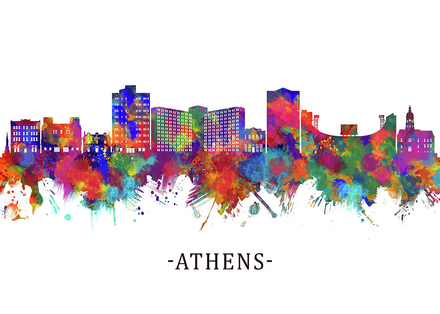 Athens Georgia Skyline Mixed Media