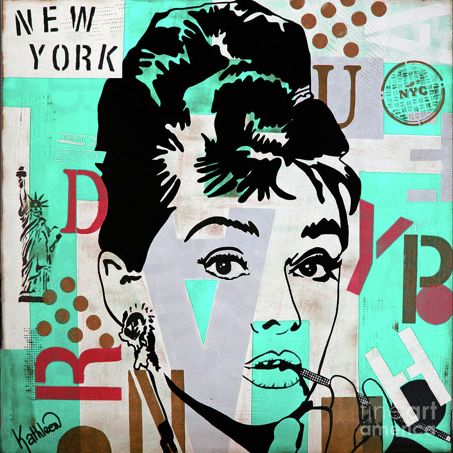 Audrey Hepburn NYC #4 Painting by Kathleen Artist PRO