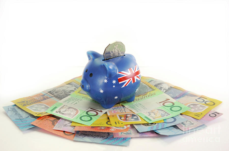 Australian Money with Piggy Bank #4 Photograph by Milleflore Images
