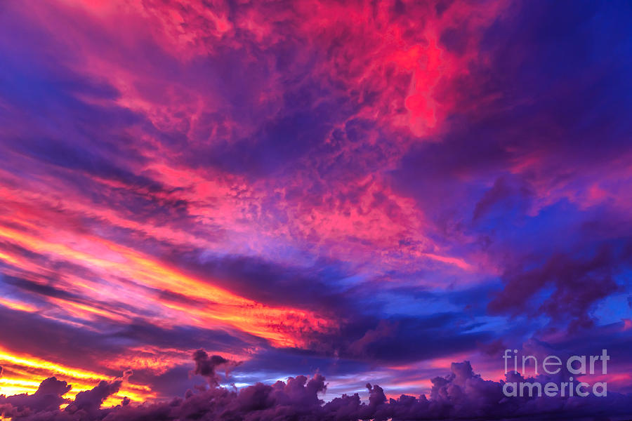 Background Of Sunset Sky #4 Photograph by Benny Marty