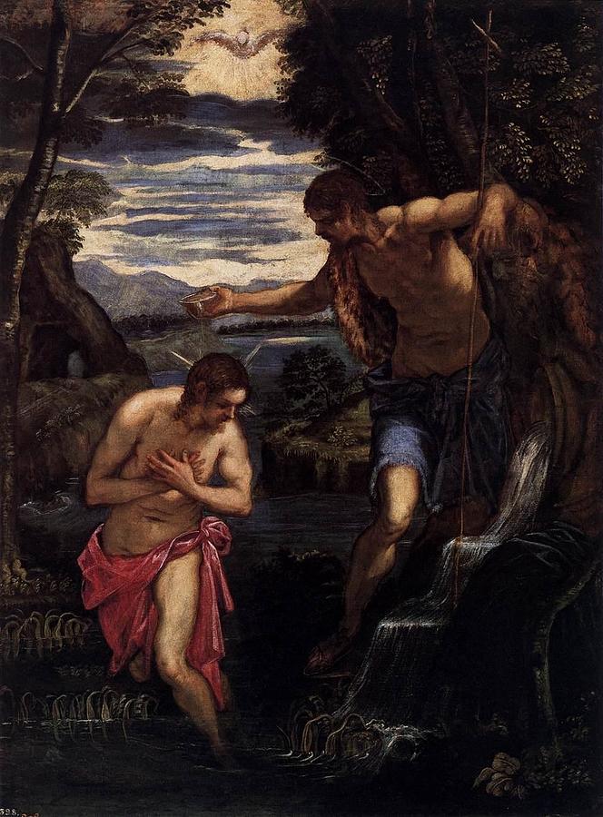 Baptism of Christ Painting by Tintoretto - Fine Art America