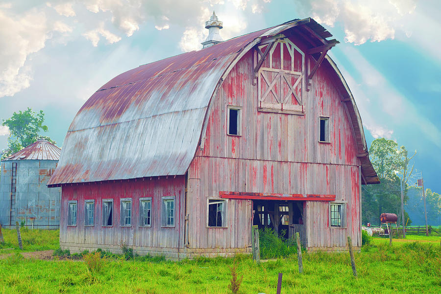 Barn-Red Barn on family farm-Howard County Indidna Photograph by ...