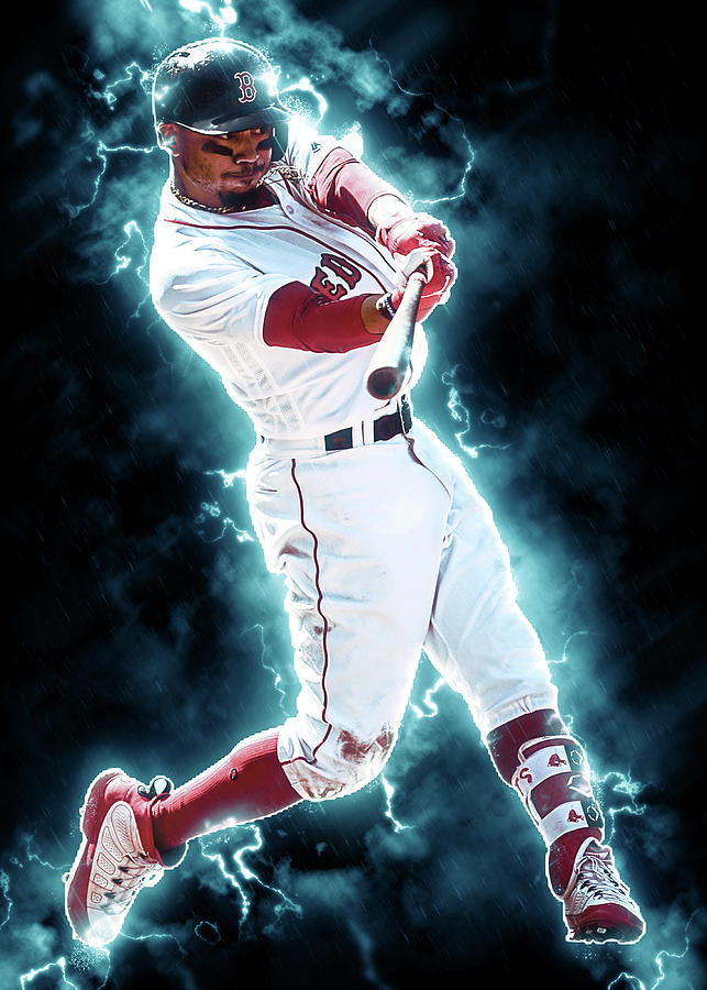  Mookie Betts Boston Red Sox Poster Print, Real Player, Baseball  Player, Mookie Betts Gift, ArtWork, Canvas Art SIZE 24''x32'' (61x81 cm):  Posters & Prints
