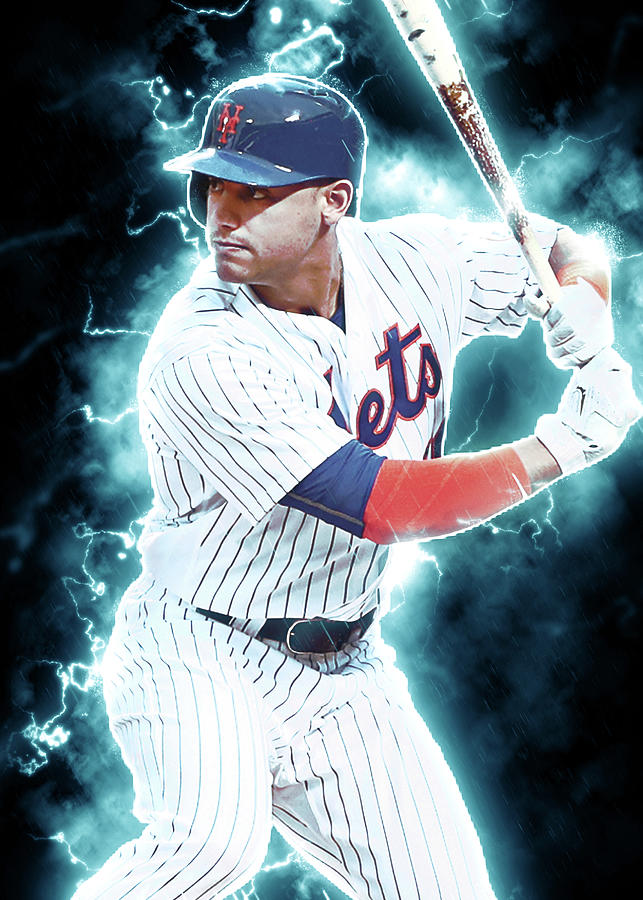 Michael Conforto, grunge art, MLB, New York Mets, outfielder