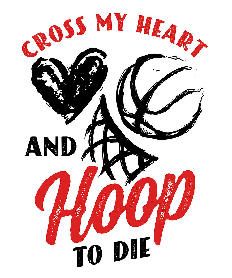 Basketball Digital Art - Basketball Player Team Coach Heartbeat Hoops Pun #4 by Toms Tee Store