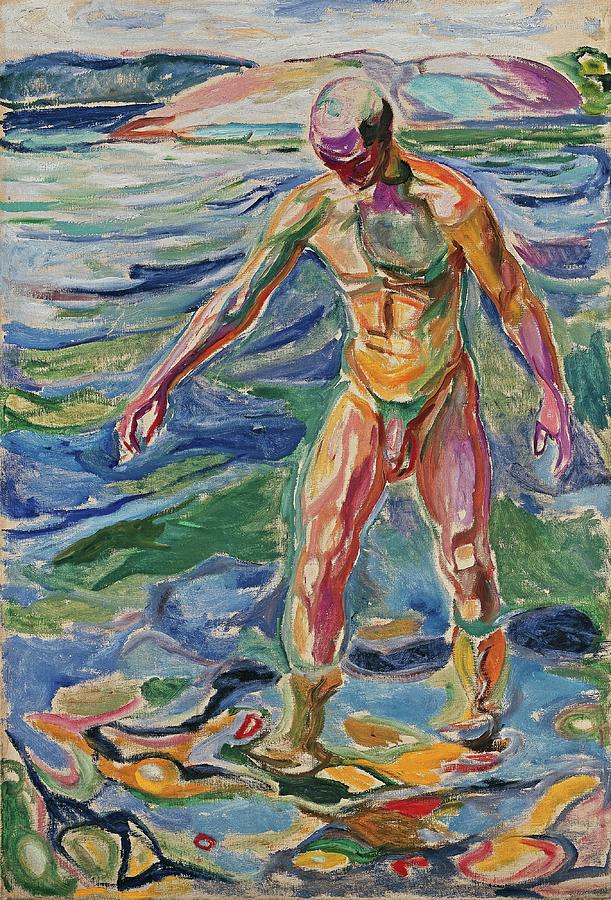 Edvard Munch Painting - Bathing Man #4 by Edvard Munch