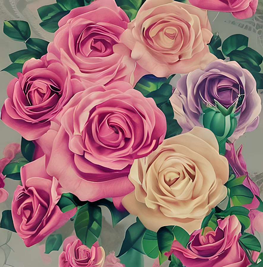 Beautiful Flower Pastel Color Digital Art by Ervina Anandhita - Fine ...