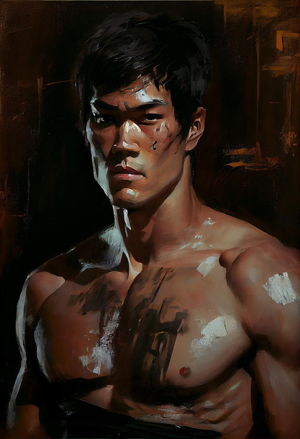 Fantasy Painting - Beautiful  Impressionist  painting  of  Bruce  Lee  a  by Asar Studios #4 by Celestial Images