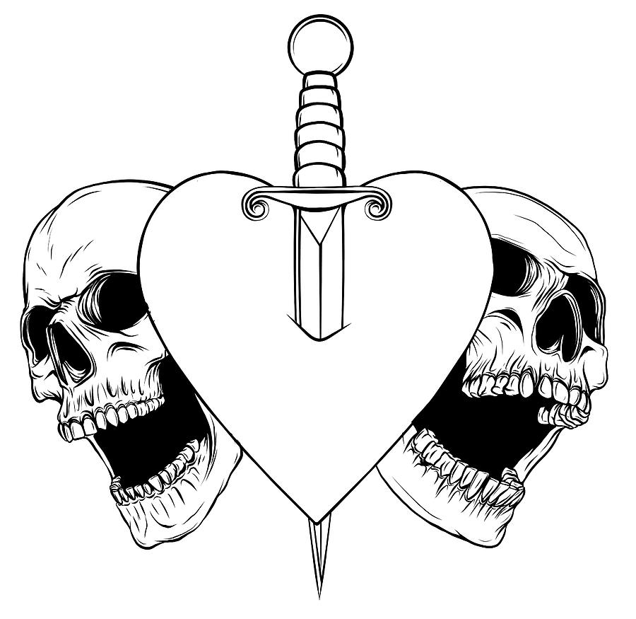 heart with sword