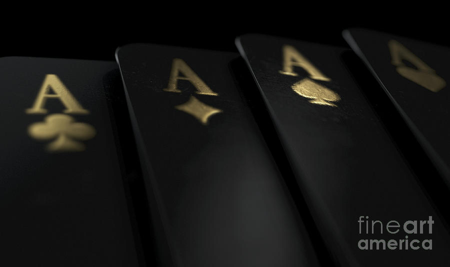 Black Casino Cards Aces #4 Digital Art by Allan Swart - Fine Art America