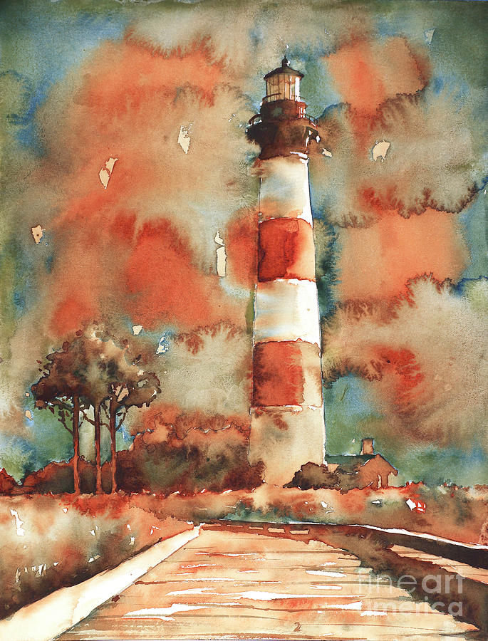 Lighthouse Painting - Bodie Island Lighthouse #4 by Ryan Fox