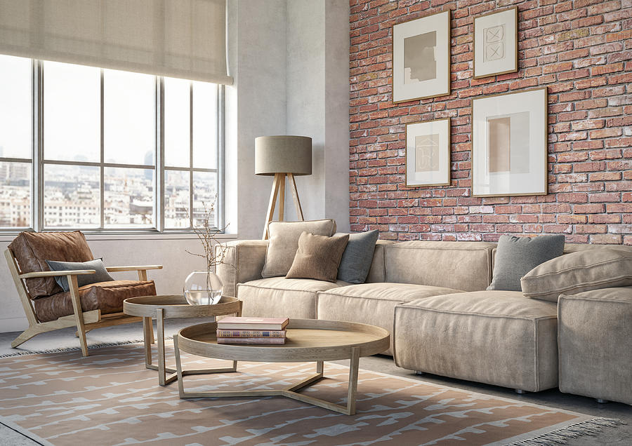 Bohemian living room interior - 3d render #4 Photograph by CreativaStudio
