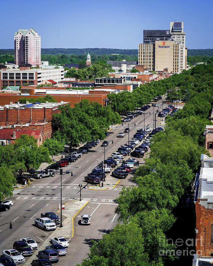 Broad Street Downtown Augusta GA Aerial View Photograph by The Photourist