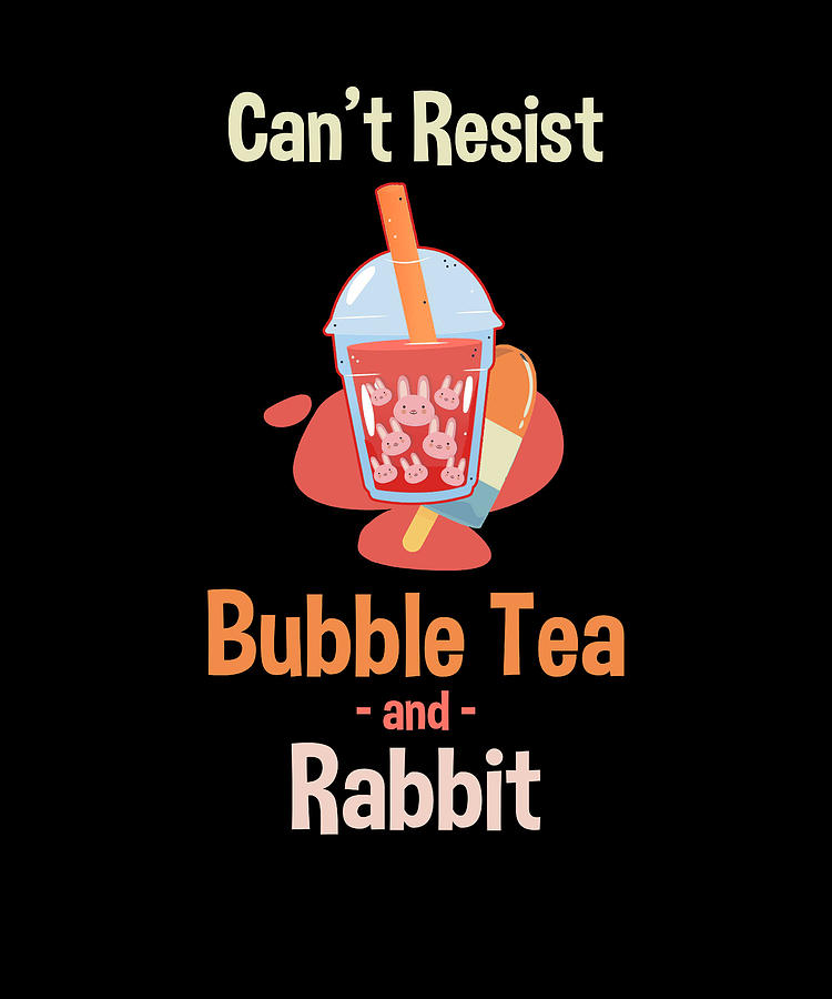 Tea Digital Art - Bubble Tea Kawaii Saying Bunnies #4 by Manuel Schmucker