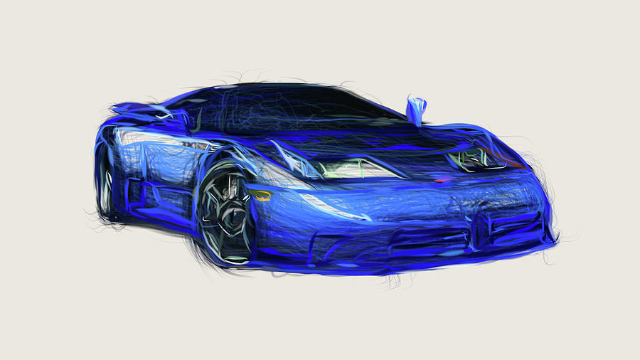Bugatti EB110 SuperSport Drawing #4 Digital Art by CarsToon Concept