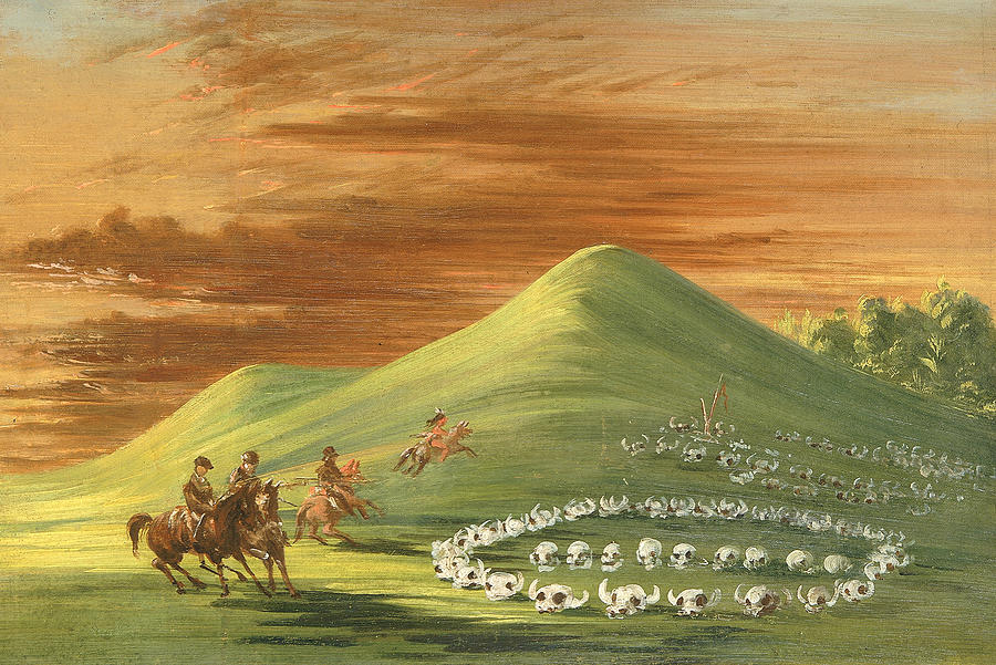 Butte de Mort  Sioux Burial Ground  Upper Missouri #4 Painting by George Catlin