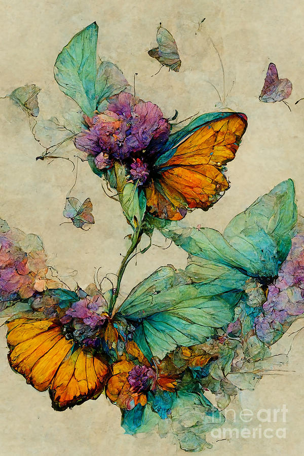 Nature Digital Art - Butterfly pattern #4 by Sabantha