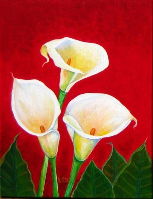 Calla Lilies 1 Painting by Beatriz Marino - Fine Art America