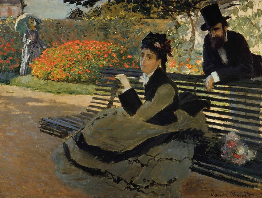 Claude Monet Painting - Camille Monet on a Garden Bench  #4 by Claude Monet