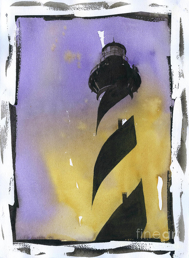Watercolor Painting - Cape Lookout Lighthouse #4 by Ryan Fox