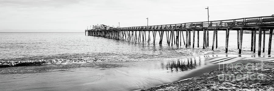 Capitola Wharf Pier Black and White Panorama Photo #4 Photograph by Paul Velgos