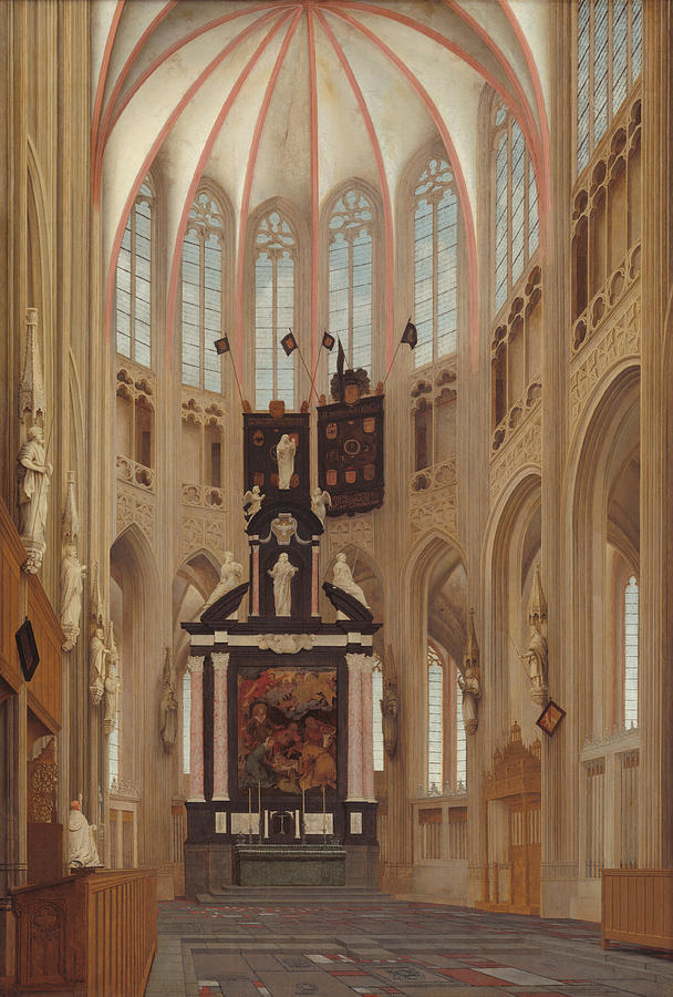 Cathedral of Saint John at s-Hertogenbosch #5 Painting by Pieter Jansz Saenredam