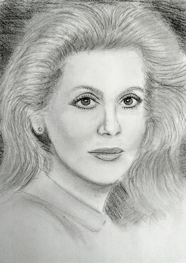 Catherine Deneuve Drawing By Paul Blackmore Fine Art America