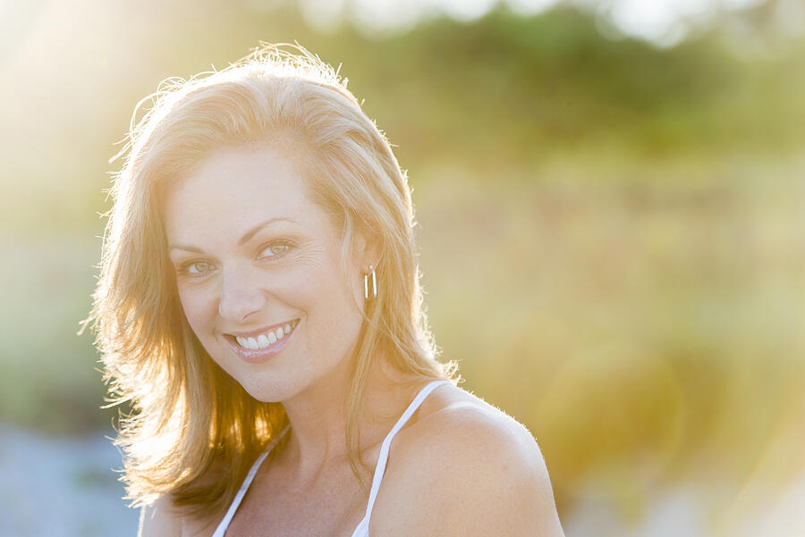 Caucasian woman smiling outdoors #4 Photograph by Rick Gomez