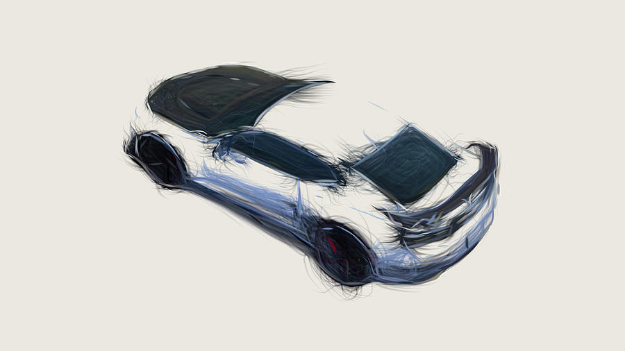 Chevrolet Camaro ZL1 1LE Car Drawing #4 Digital Art by CarsToon Concept