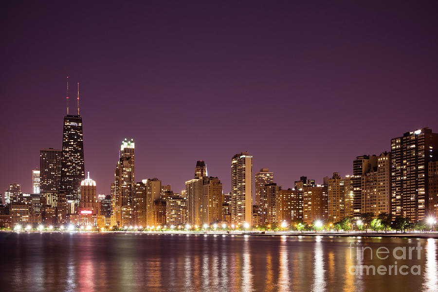 Chicago Skyline at Night Photo #5 Photograph by Paul Velgos