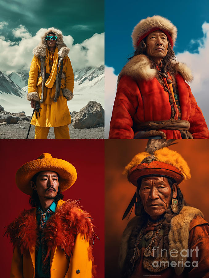 Chief  From  Sherpa  Tribe  Tibet    Surreal  Cinemati  By Asar Studios Painting