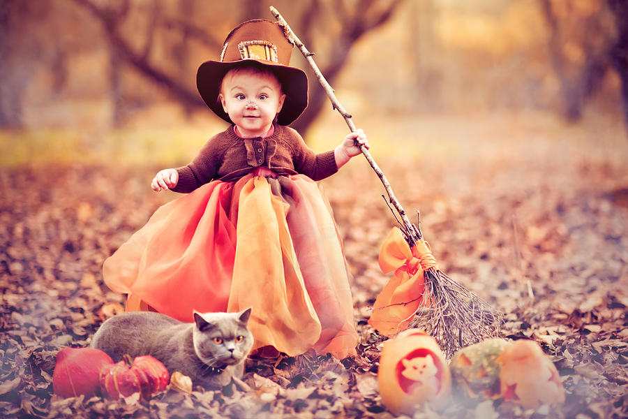 Child celebrating Halloween #4 Photograph by ArtMarie