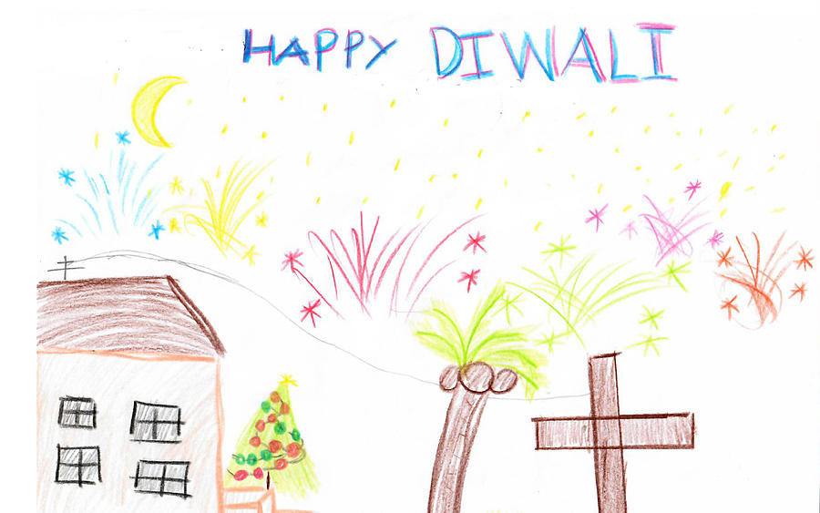 Diwali Drawing || how to draw diwali drawing || happy diwali diya drawing  easy | Happy diwali, Diwali drawing, Boy drawing