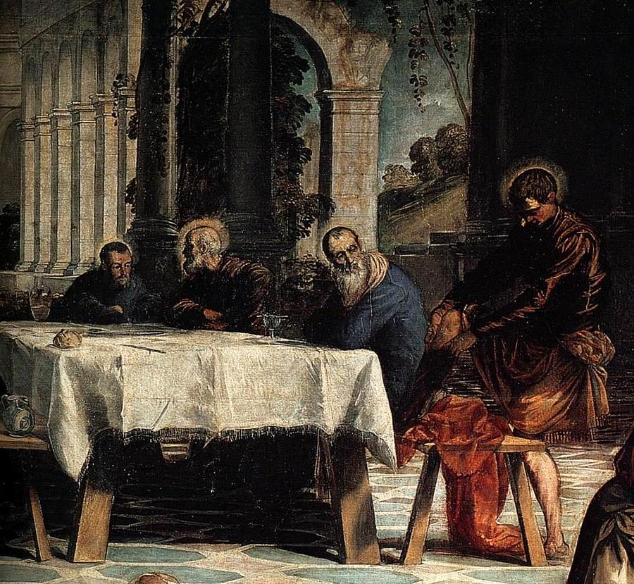Christ Washing the Feet of His Disciples Painting by Tintoretto - Fine ...