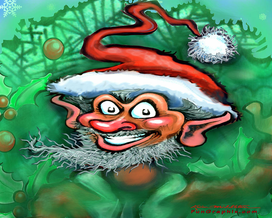 Christmas Elf #4 Digital Art by Kevin Middleton