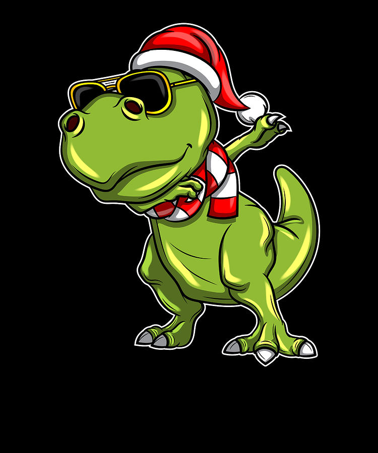 Dinosaur Digital Art - Christmas Squad Dabbing Dinosaur Dabbing Santa  #4 by Tom Publishing