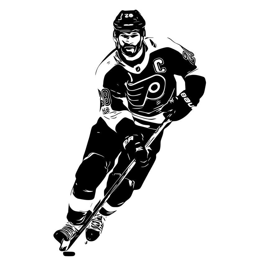 Claude Giroux Philadelphia Flyers Digital Art by Bob Smerecki - Pixels