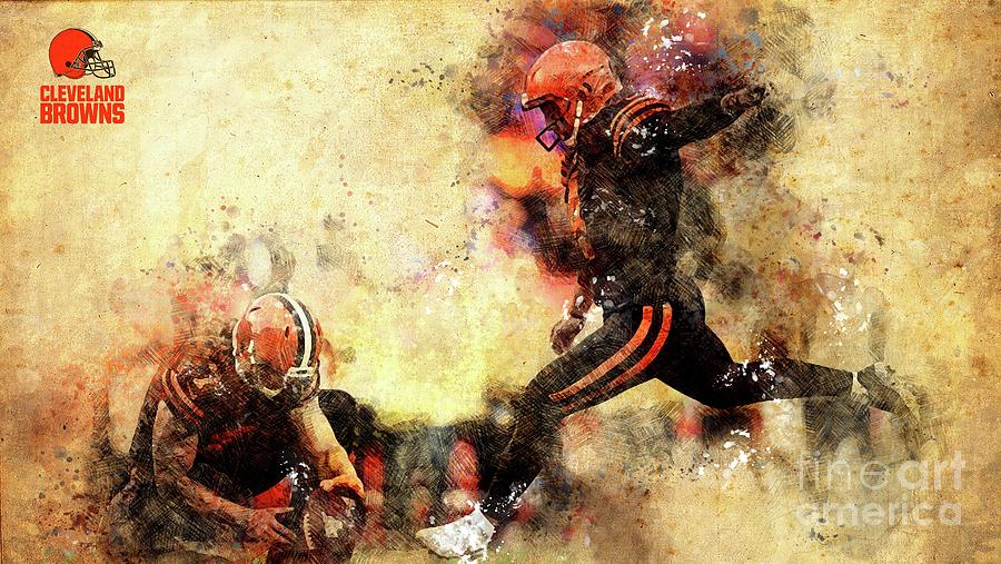 Cleveland Browns NFL American Football Team,Cleveland Browns Player,Sports  Posters for Sports Fans Youth T-Shirt by Drawspots Illustrations - Fine Art  America