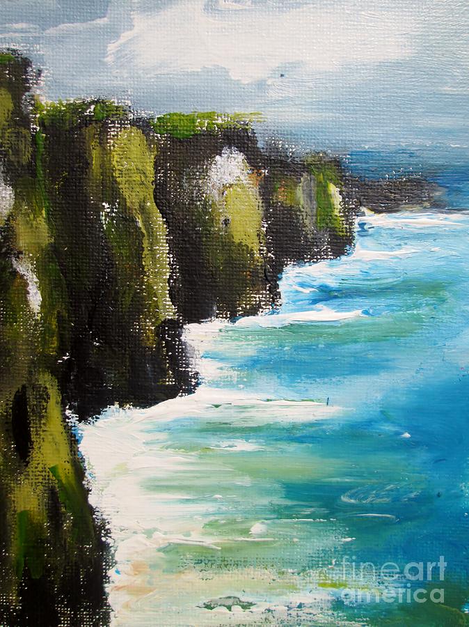 Cliffs Of Moher Paintings  #3 Painting by Mary Cahalan Lee - aka PIXI
