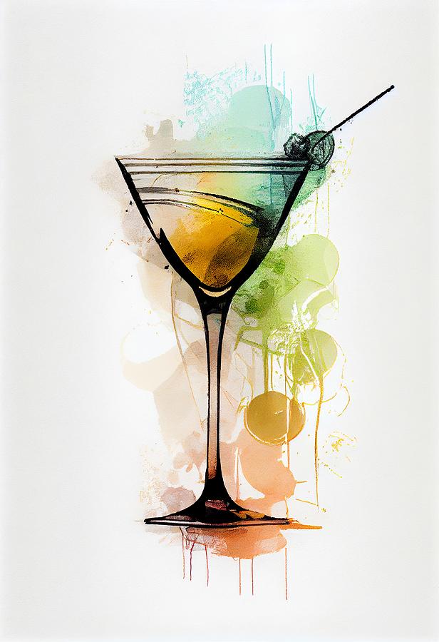 Cocktail Glass Art #4 Digital Art By Husbandwifeart Co - Fine Art America