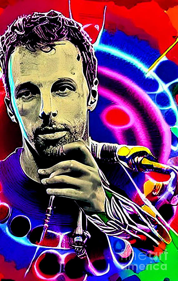 Coldplay Band Singer Portrait Digital Art Mixed Media by Lisa Von ...