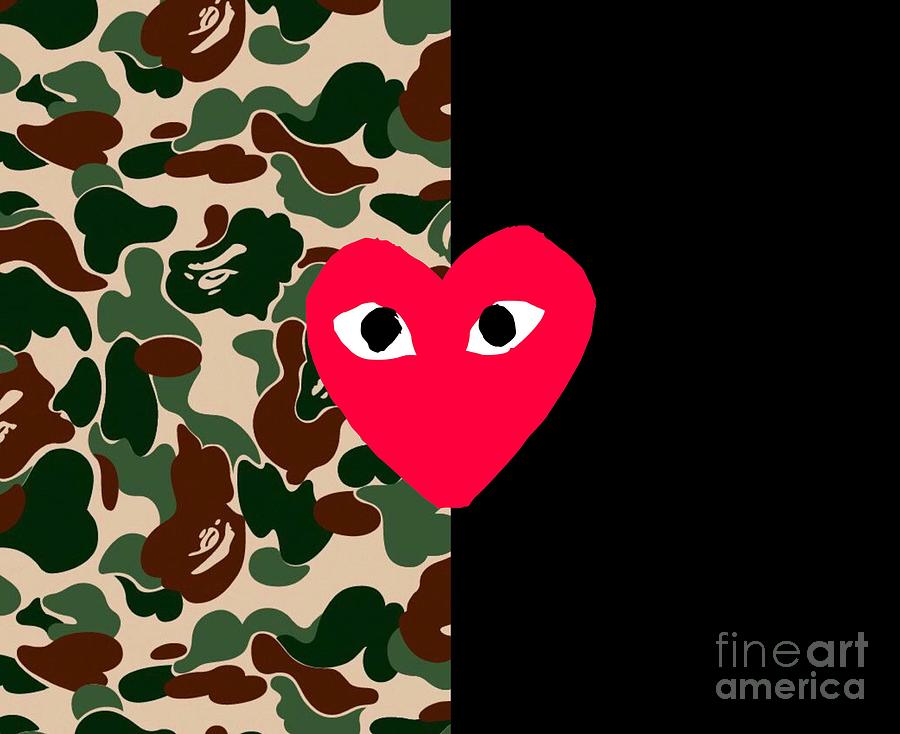 Comme des garcons x bape Digital Art by Kurt Staples