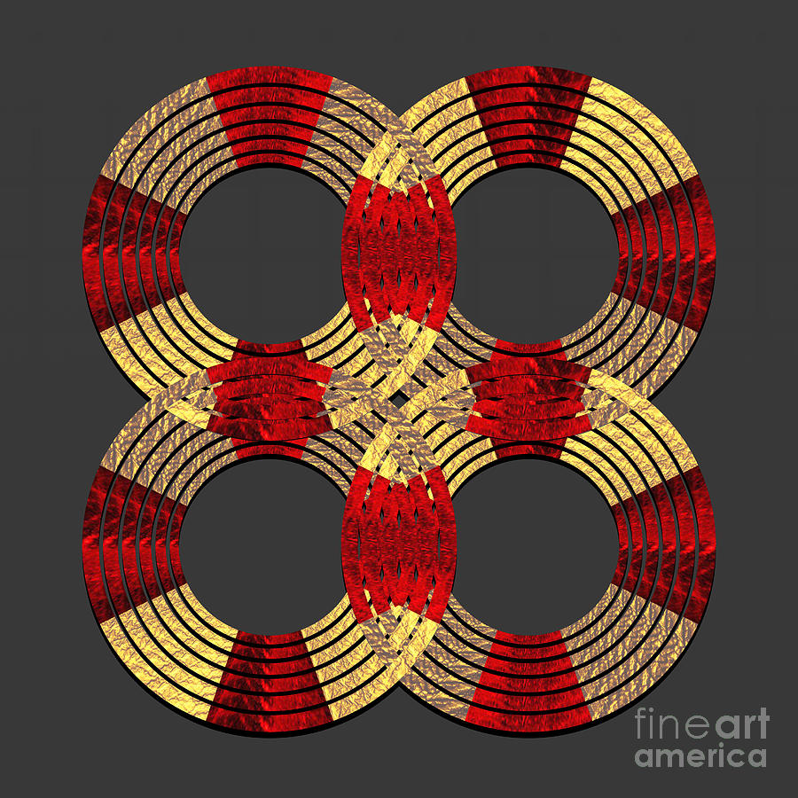 Ring Digital Art - 4 Concentric Rings by Walter Neal