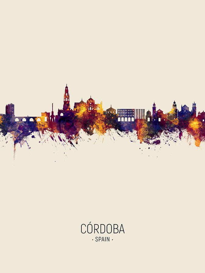 Cordoba Spain Skyline #4 Digital Art by Michael Tompsett