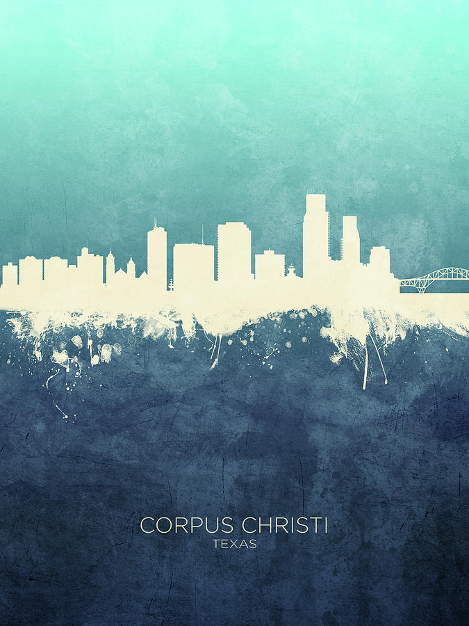 Corpus Christi Texas Skyline #4 Digital Art by Michael Tompsett