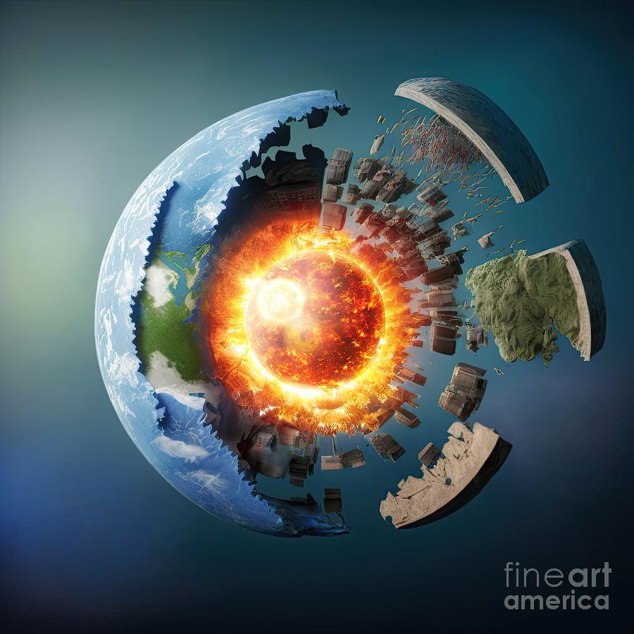 Cross Section Of The Planet Earth Digital Art By Benny Marty Pixels 1859
