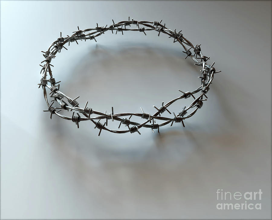 Crown Of Thorns Barbed Wire Digital Art